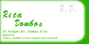 rita dombos business card